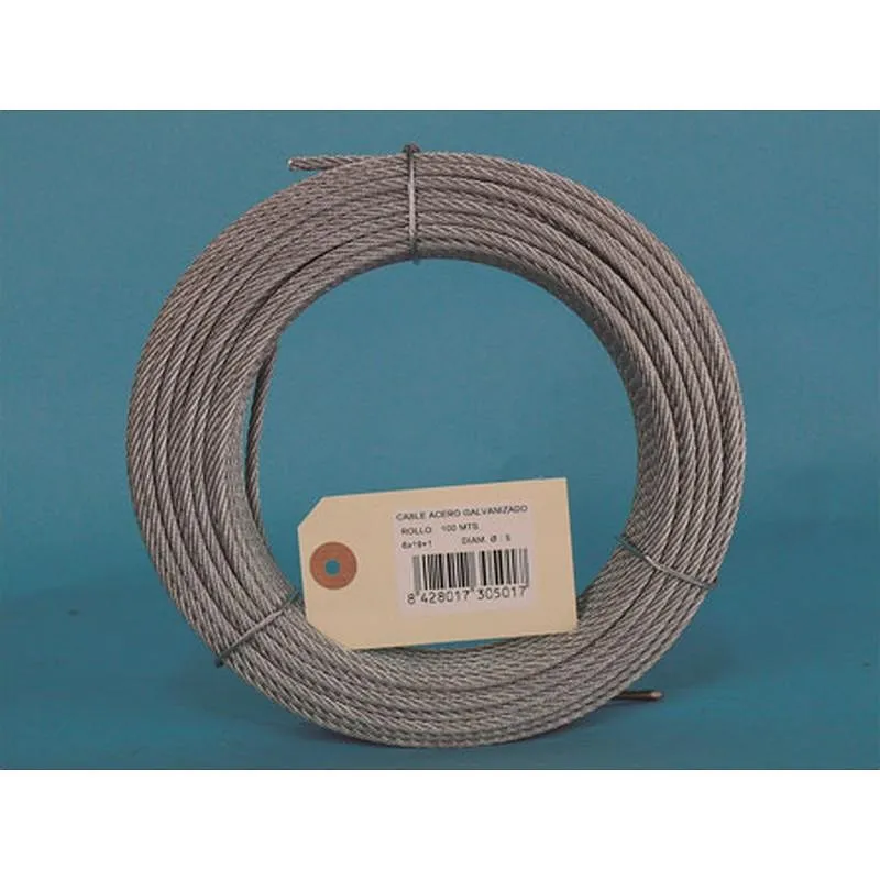 Compra CABLE ACERO GALVANIZADO ROLLO 100 M diametro 5 (6 X 19) +1 ALMA TEXTIL CURSOL 12013010 al mejor precio
