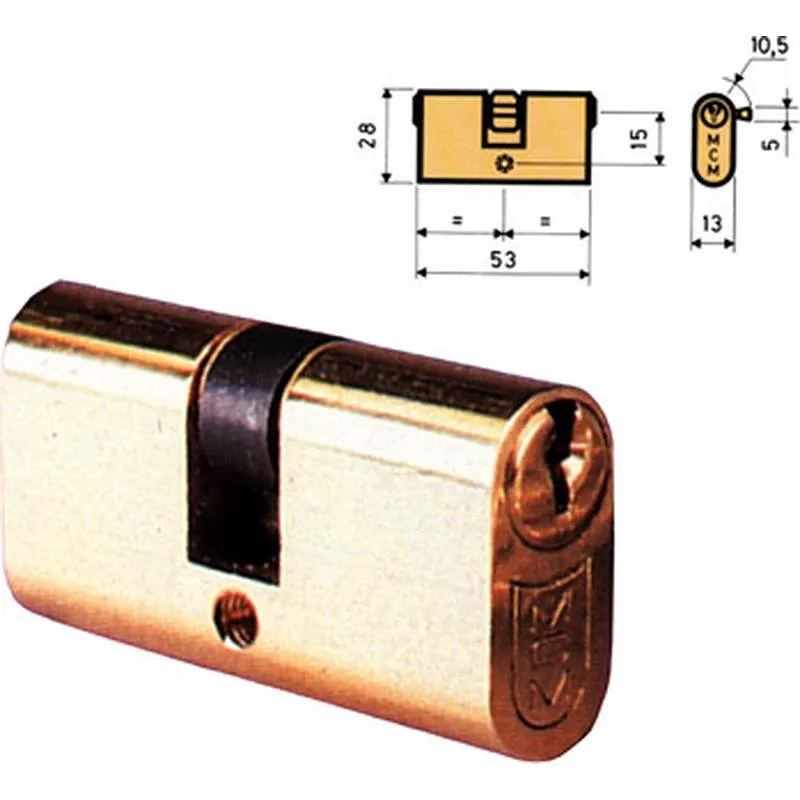 Compra CILINDRO OV OVALADO, PARA CERRADURAS 1549, 1550, 1551 Y 1553 26-26 LATON, LLAVES IGUALES MCM OV:26-26.IG al mejor precio