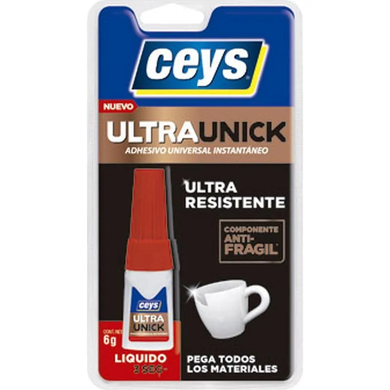 Compra ADHESIVO INSTANTANEO ULTRAUNICK LIQUIDO 6 GR CEYS 504044 al mejor precio