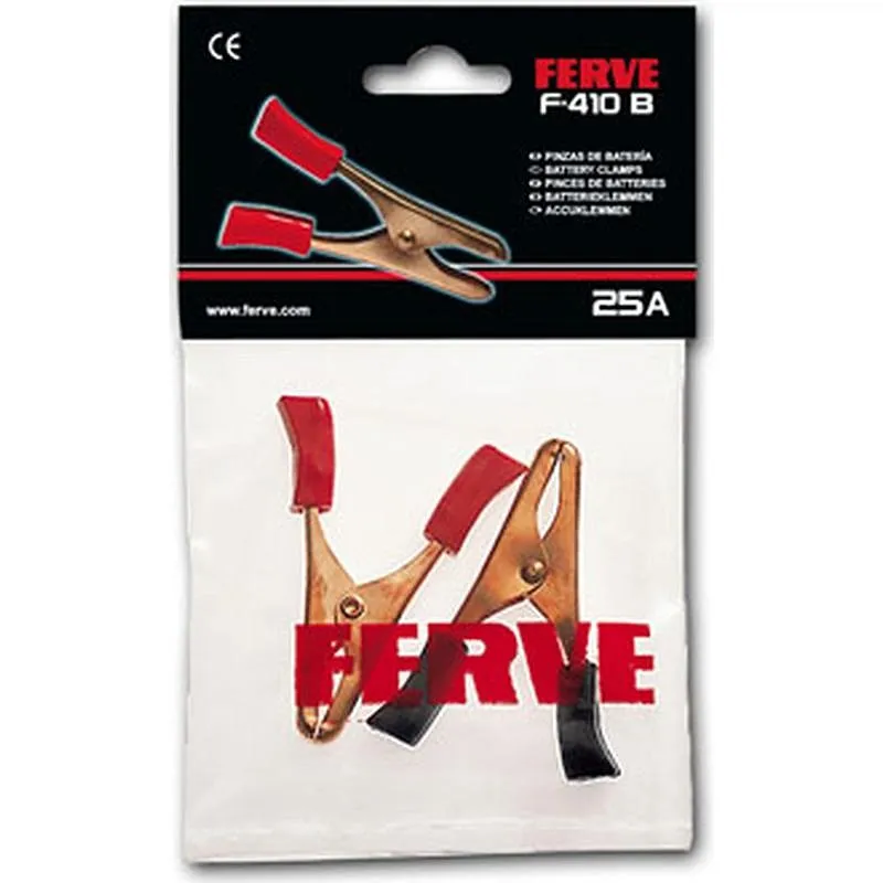 Compra PINZAS ARRANQUE BATERIA AUTO 25 AMP 2 UNID FERVE F-410B al mejor precio