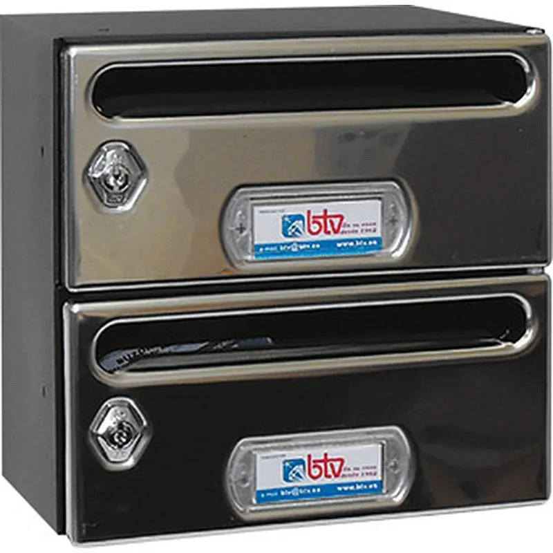 Compra BUZON DE COMUNIDAD INTERIOR INOXIDABLE (2 CUERPOS) MERCURIO NEGRO/INOX BTV 23506 al mejor precio