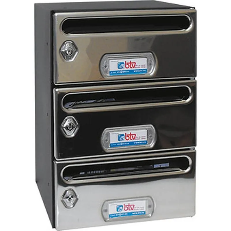 Compra BUZON DE COMUNIDAD INTERIOR INOXIDABLE (3 CUERPOS) MERCURIO NEGRO/INOXIDABLE BTV 33506 al mejor precio