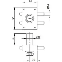 Compra CERROJO 16 CON BOTON INTERIOR, CILINDRO 45MM NIQUEL YALE 16HN al mejor precio