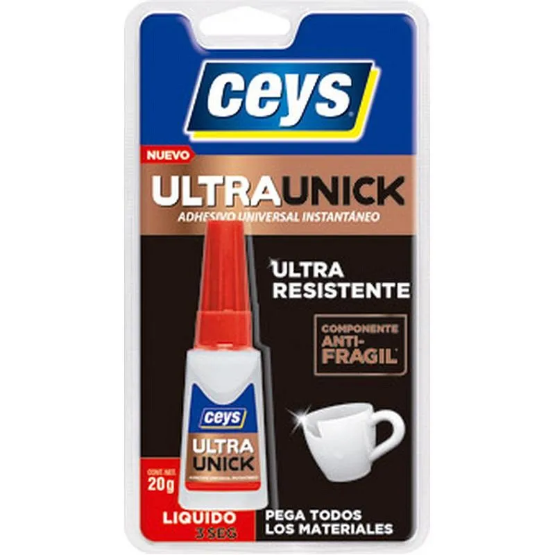 Compra ADHESIVO INSTANTANEO ULTRAUNICK LIQUIDO 20 GR CEYS 504051 al mejor precio