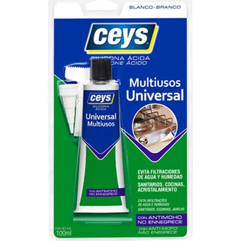 Compra SILICONA MULTIUSOS UNIVERSAL 100 ML BLANCO CEYS 505504 al mejor precio
