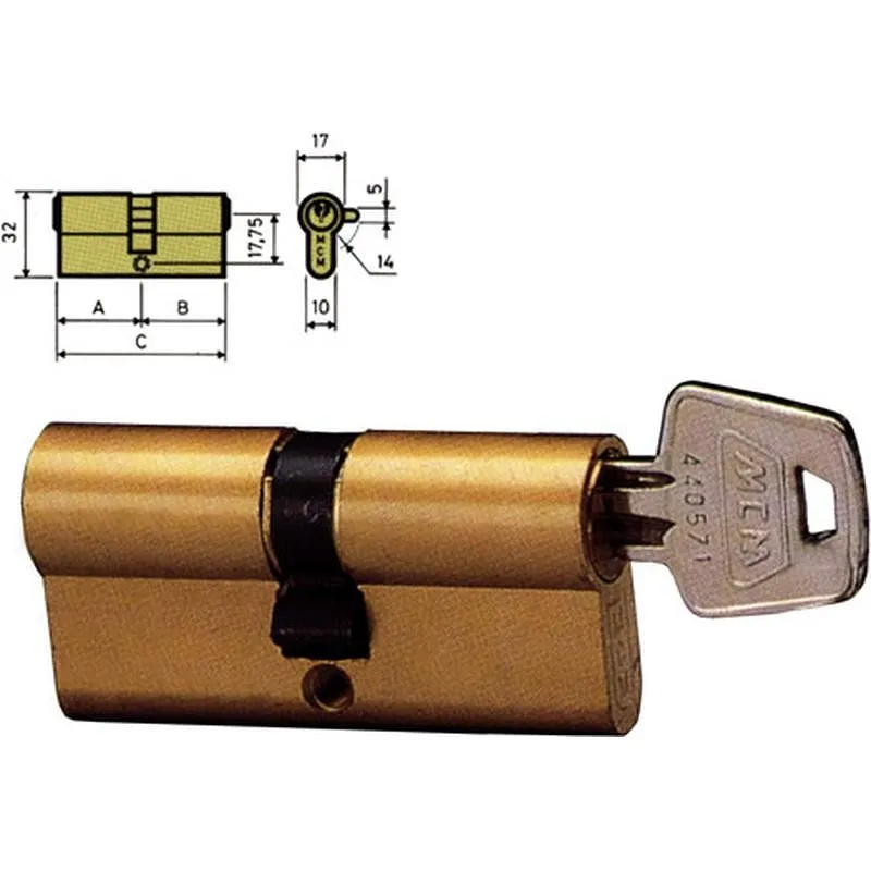 Compra CILINDRO C LEVA 14 MM 30-30 LATON, 3 LLAVES MCM C:30-30 al mejor precio