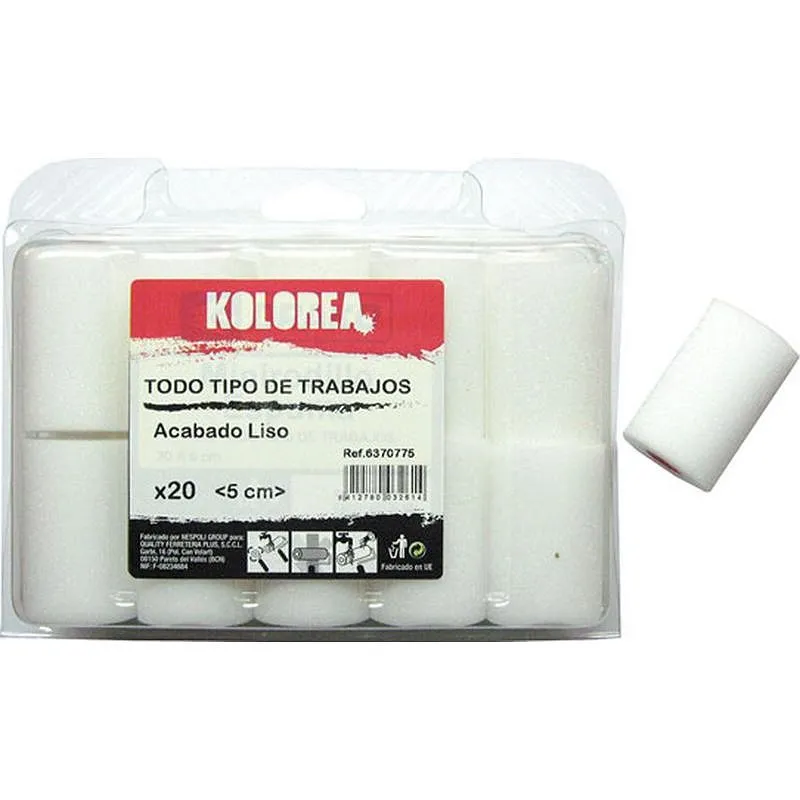 Compra MINI RODILLO RECAMBIO ESPUMA MULTIUSOS 5 CM X diametro16 MM (20 UDS) KOLOREA 6370775 al mejor precio