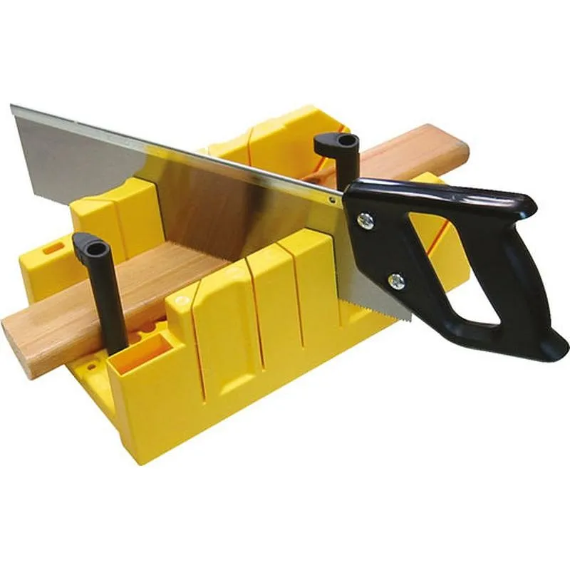 Compra CAJA PARA INGLETES PLASTICA 300 X 130 MM + SERRUCHO COSTILLA STANLEY 1-20-600 al mejor precio