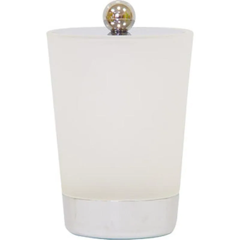 BOTE BAÑO VIDRIO BASE LATON CROMADO IMPORT BG0167