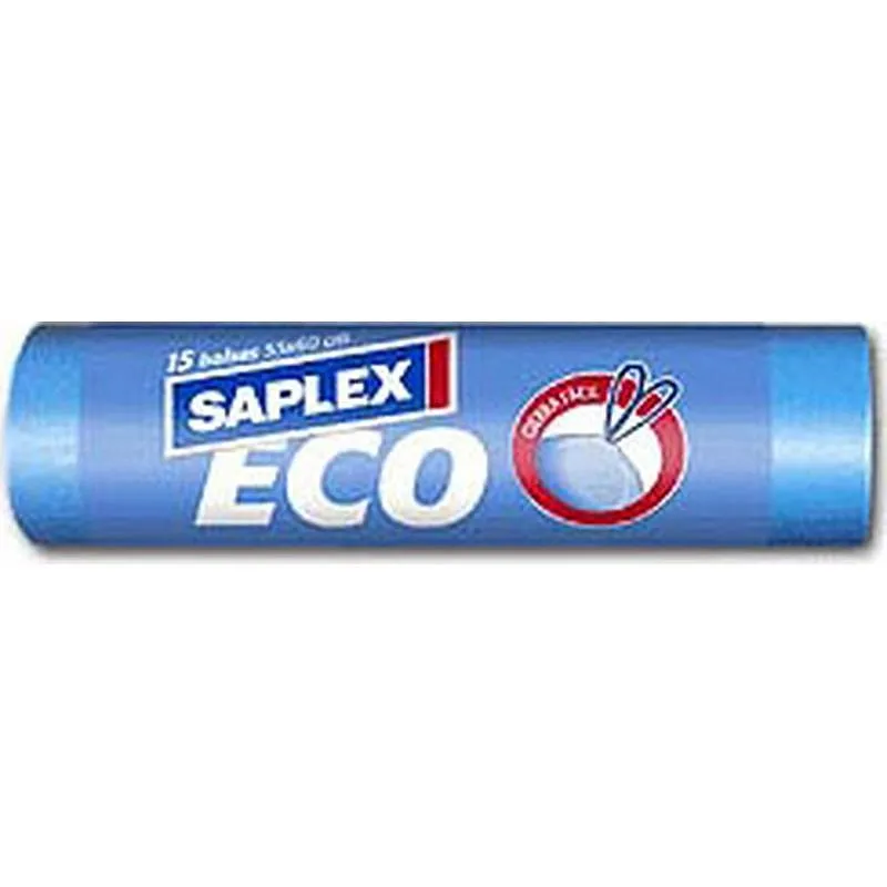 Compra BOLSA BASURA 30 L (15 UDS) CIERRA FACIL ECO 55X60 CM G-104 SAPLEX 01EC2380 al mejor precio