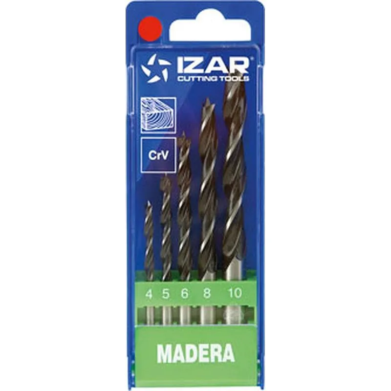 Compra BROCA MADERA STANDARD CILINDRICA 3 PUNTAS JUEGO 1435-4 A 10 MM 5 PIEZAS IZAR 30223 al mejor precio