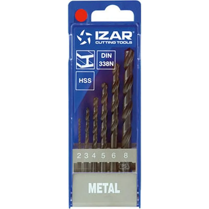 Compra BROCA METAL STANDARD CILINDRICA HSS DIN338N JUEGO 1462-2 A 8 MM 6 UDS IZAR 30230 al mejor precio