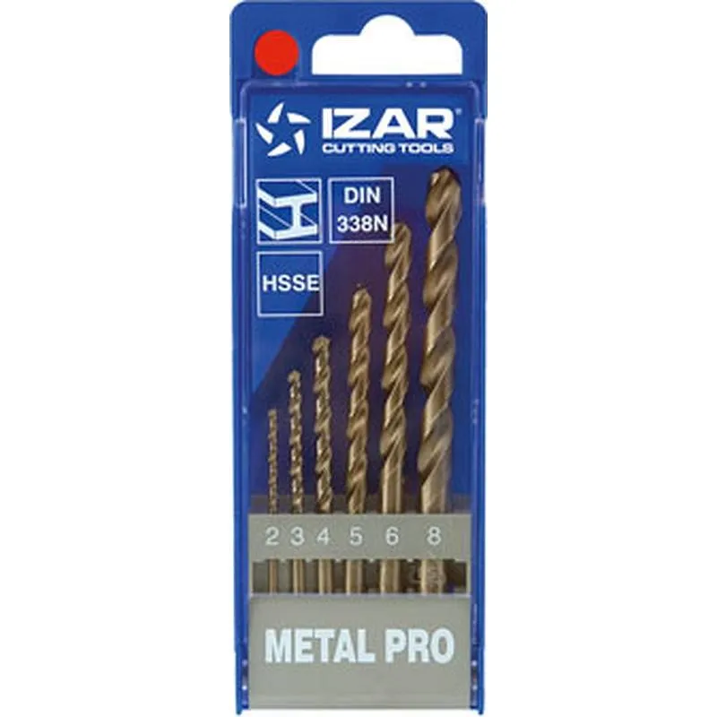 Compra BROCA METAL PROF. CILINDRICA HSSECO DIN 338N JUEGO 1462-2 A 8 MM 6 PZS IZAR 30231 al mejor precio