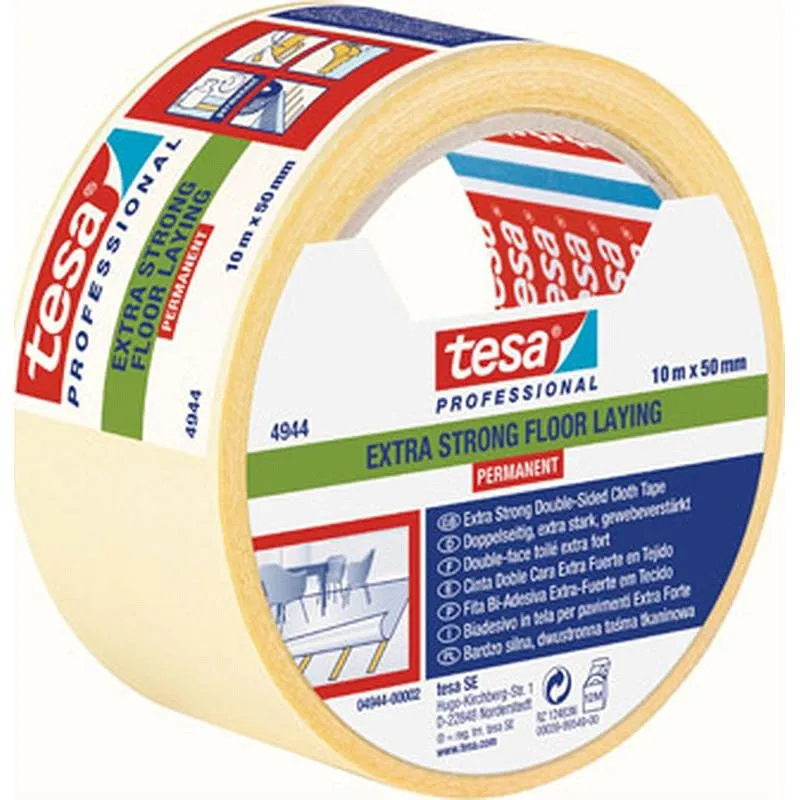 Compra CINTA DOBLE CARA SUELOS EXTRAFUERTE PERMANENTE 10 M X 50 MM TESA TAPE 04944-00002-12 al mejor precio