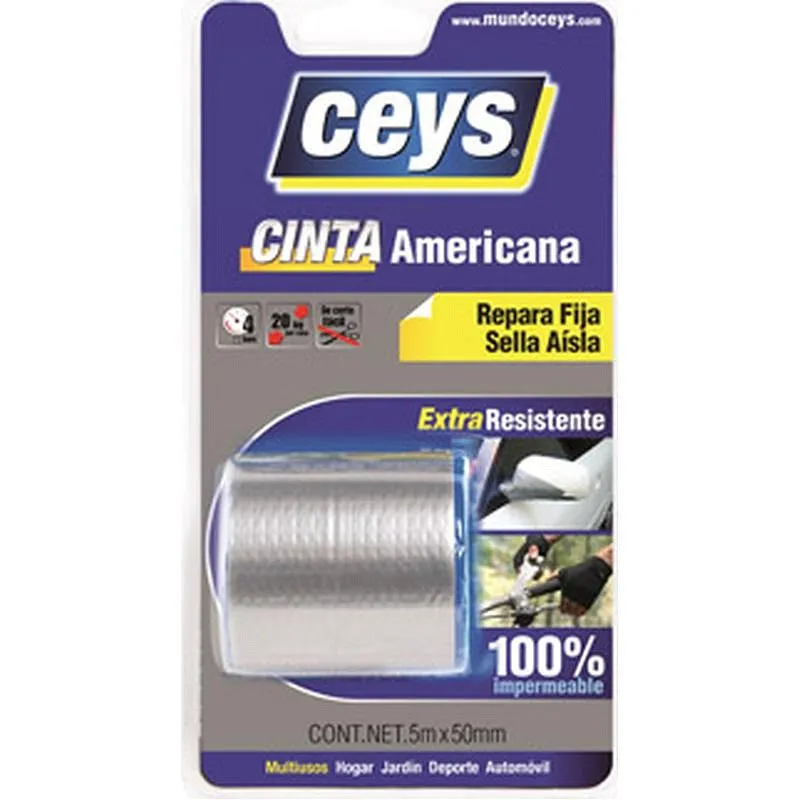 Compra CINTA AMERICANA TACKCEYS 5 M X 50 MM PLATA CEYS 507601 al mejor precio