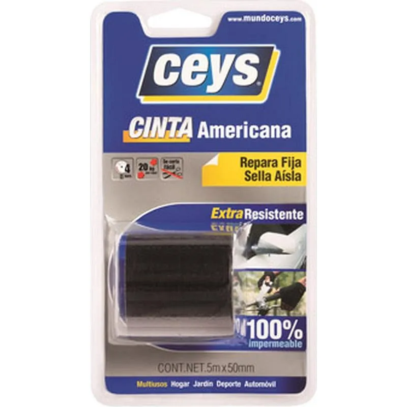 Compra CINTA AMERICANA TACKCEYS 5 M X 50 MM NEGRO CEYS 507604 al mejor precio