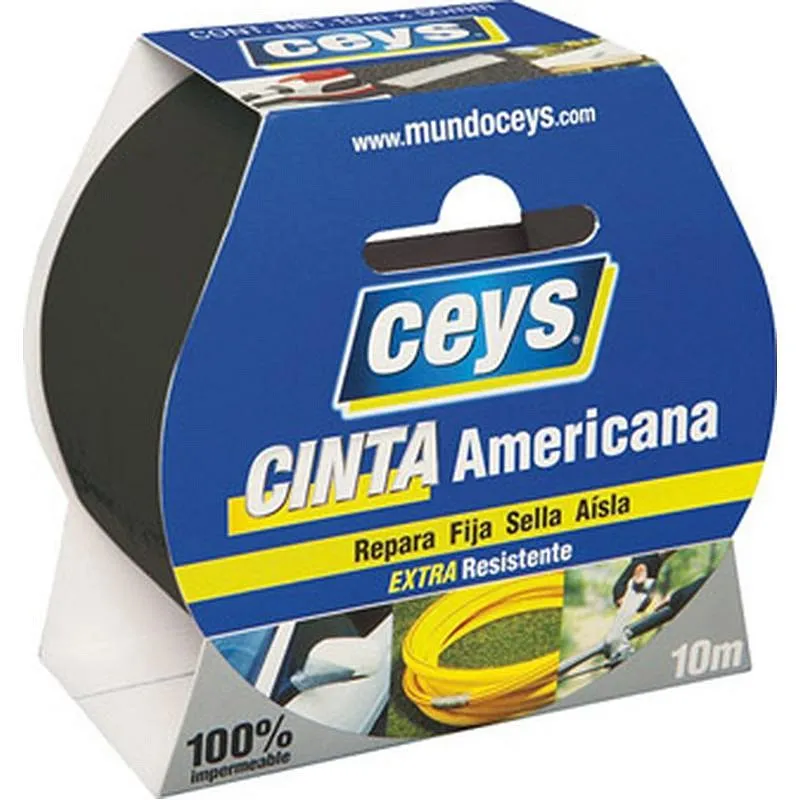 Compra CINTA AMERICANA TACKCEYS 10 M X 50 MM NEGRO CEYS 507605 al mejor precio