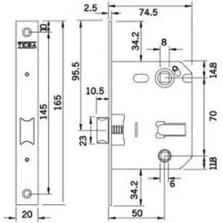 Compra PICAPORTE UNIFICADO 134U ENTRADA 50MM CANTO REDONDO D.E. 70MM NIQUELADO TESA 134U5RHN al mejor precio