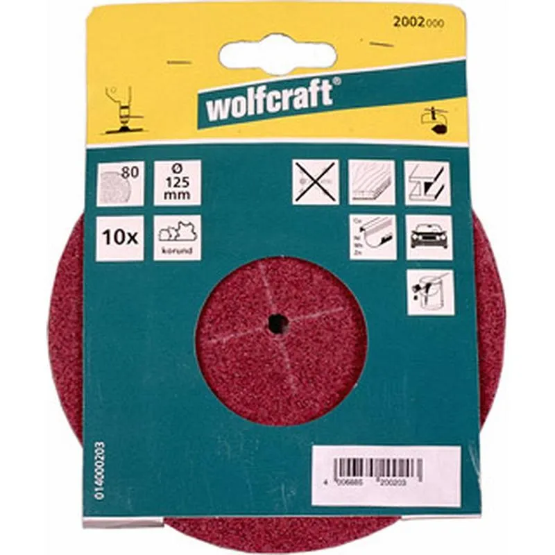 Compra LIJA DISCO PAPEL 10 UDS GRANO 80 diametro 125 WOLFCRAFT 2002000 al mejor precio