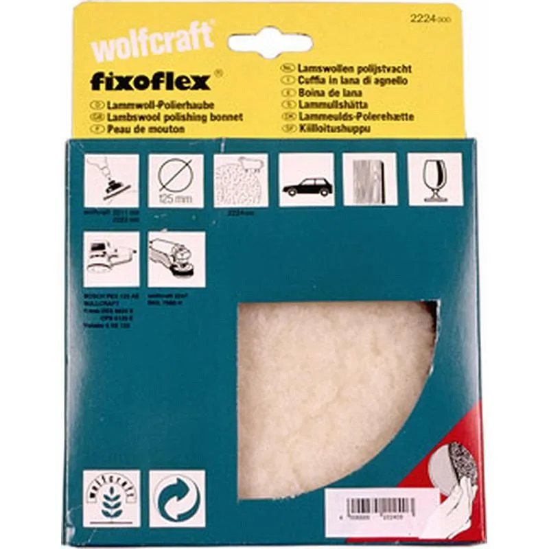 Compra BOINA PULIDO LANA ADHESIVA diametro 125 MM WOLFCRAFT 2224000 al mejor precio