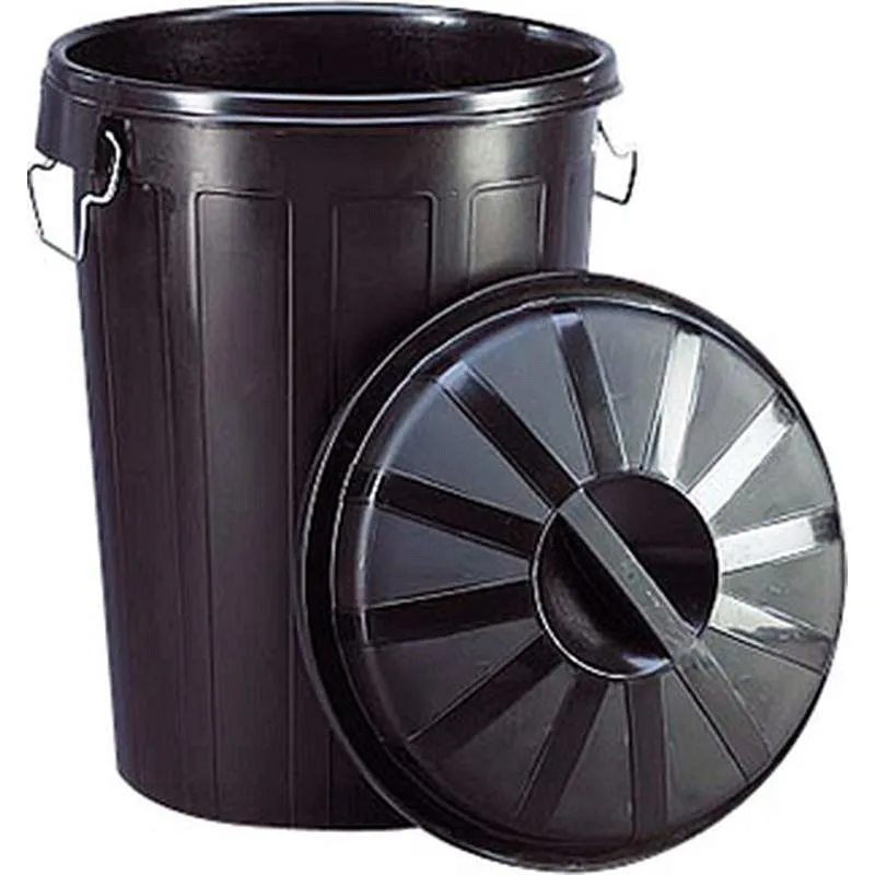 Compra CUBO INDUSTRIAL PLASTICO NEGRO CON TAPA 95 L /23187 DENOX 23187 al mejor precio