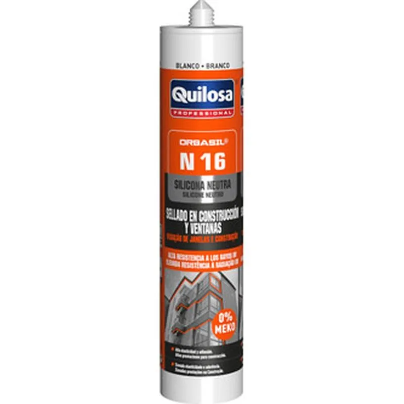 Compra SILICONA NEUTRA CONSTRUCCION ORBASIL N-16 300 ML BLANCO QUILOSA 10043884 al mejor precio