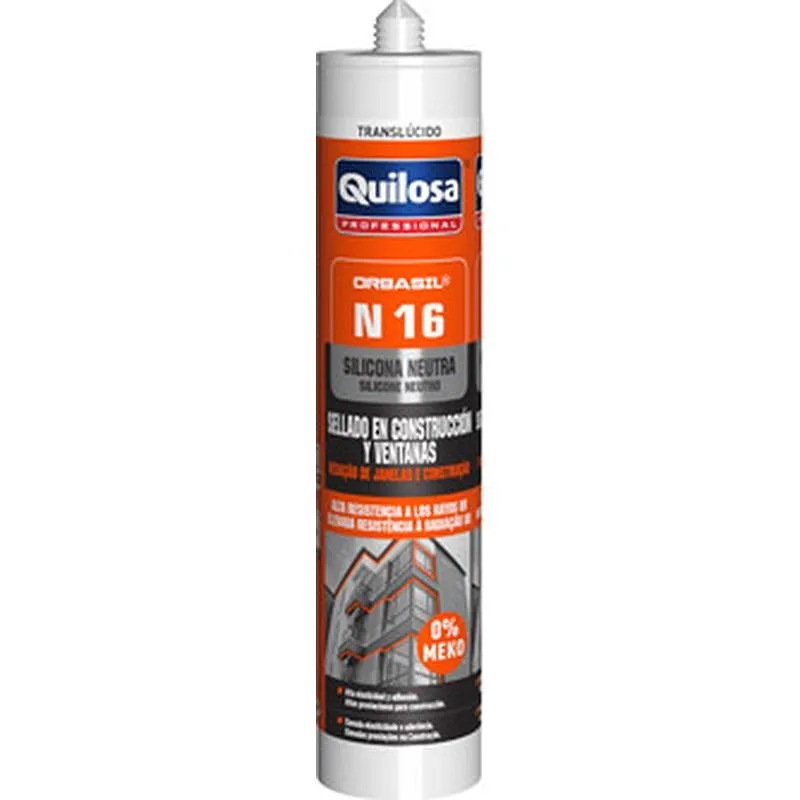 Compra SILICONA NEUTRA CONSTRUCCION ORBASIL N-16 300 ML TRANSLUCIDO QUILOSA 10043913 al mejor precio