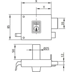 Compra CERRADURA 125-80 ENTRADA 48MM CILINDRO diametro 25X50MM H.PINTADO, DERECHA YALE 12580DHP al mejor precio