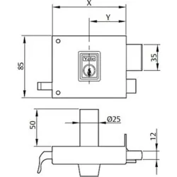 Compra CERRADURA 125-80 ENTRADA 48MM CILINDRO diametro 25X50MM H.PINTADO, IZQUIERDA YALE 12580IHP al mejor precio