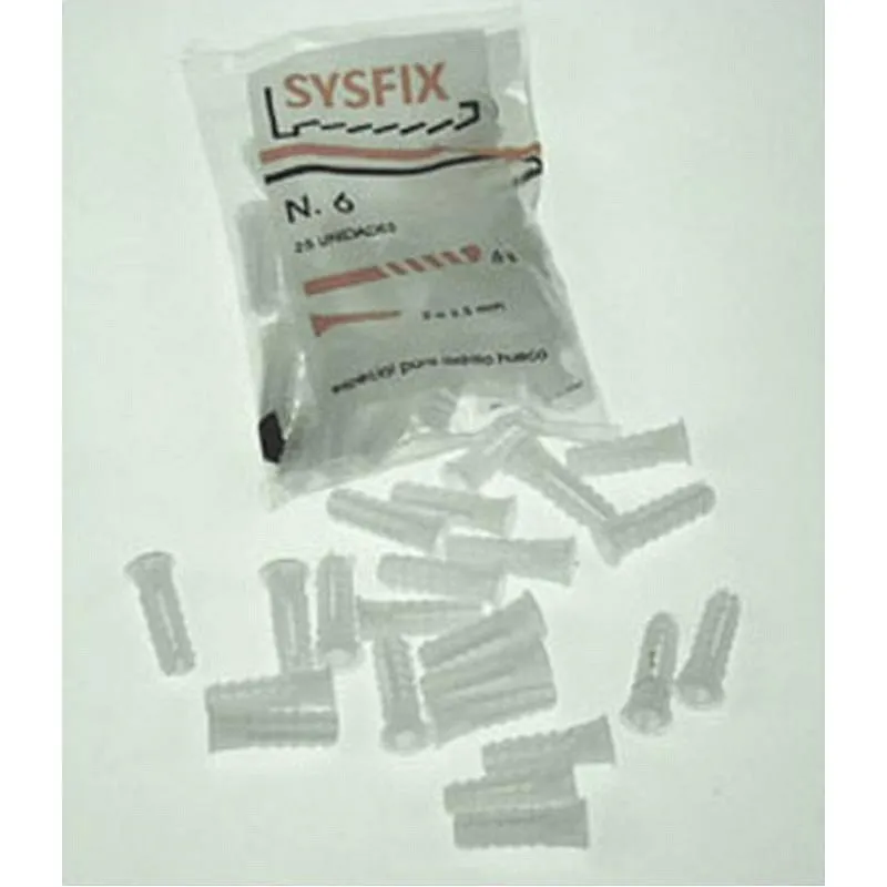 Compra TACO ESTRIADO BLANCO 6 X 22 MM 25UDS SYSFIX 120600 al mejor precio