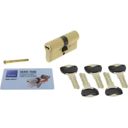 Compra CILINDRO TX80 LEVA LARGA, DOBLE EMBRAGUE 30-40 LATON, 5 LLAVES TESA TX853040L al mejor precio