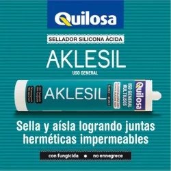 Compra SILICONA ACIDA AKLESIL 280 ML TRANSLUCIDO QUILOSA 10043781 al mejor precio