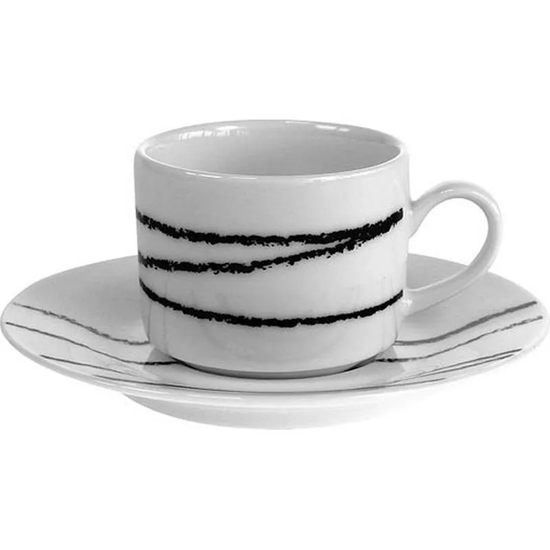 Compra TAZA CAFE PORCEL DECOR JGO 6U LAPIZ NEGRO 9606022 al mejor precio