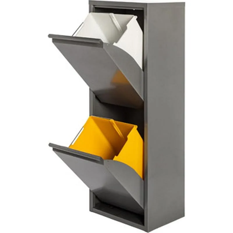 Compra CONTENEDOR BASURA ECOLOGICO METALICO 2 DEPARTAMENTOS GRIS GORO X530.05/MG al mejor precio