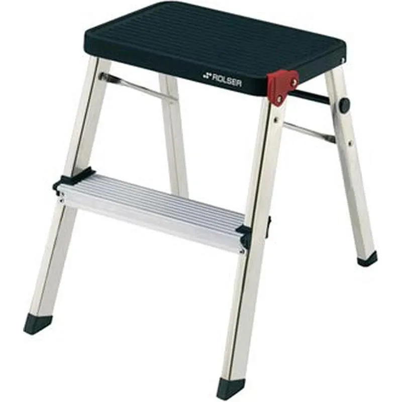 Compra TABURETE ALUMINIO 2 PELDAÑOS HOMOLOGADO M/2 NEGRO ROLSER MD2001 NEGRO al mejor precio