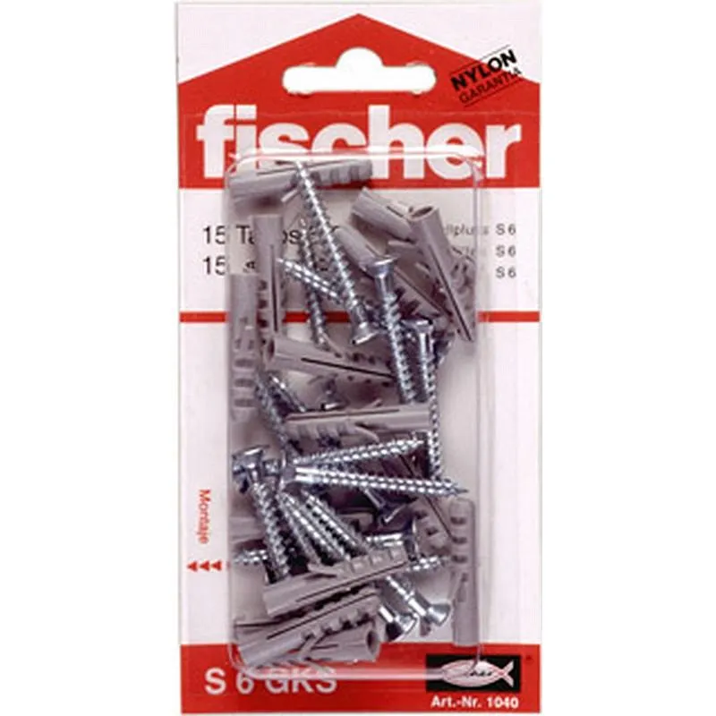 Compra TACO NILON GKS CON TORNILLO BLISTER S.6-15 TACOS FISCHER 14871 al mejor precio