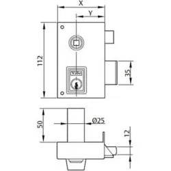 Compra CERRADURA CON PALANCA Y RESBALON 56B/60I-H.PINTADO YALE 56B60IHP al mejor precio