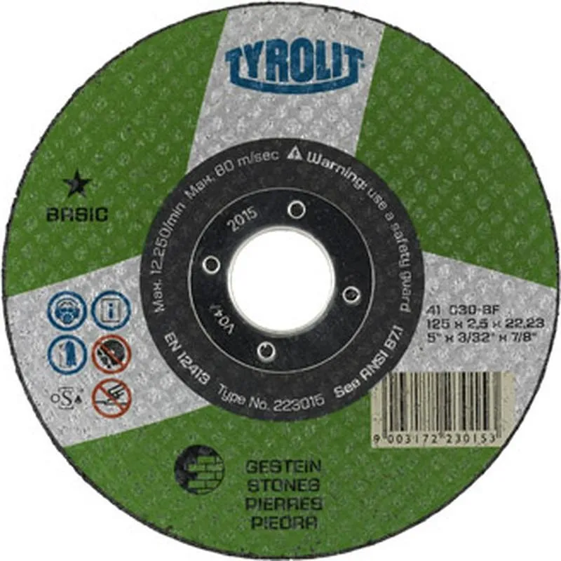 Compra DISCO CORTE PIEDRA BASIC 115 X 2.5 X 22 TYROLIT 223025 al mejor precio