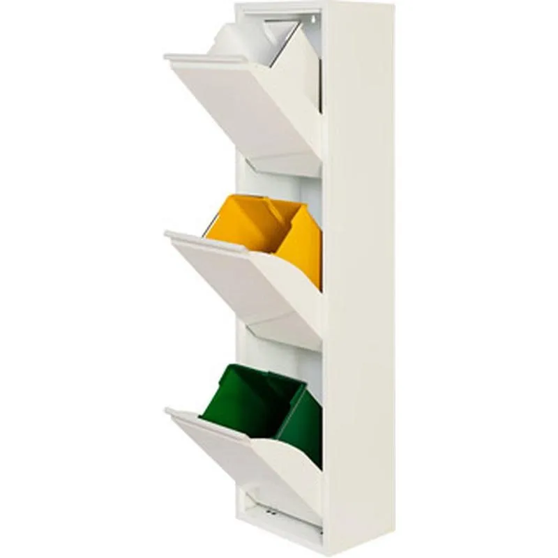 Compra CONTENEDOR BASURA ECOLOGICO METALICO 3 DEPARTAMENTOS BLANCO GORO X530.06/BI al mejor precio
