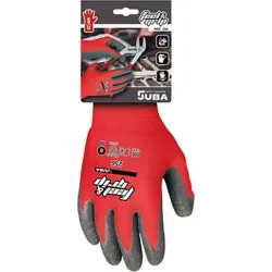 Compra GUANTE POLIESTER RECUBIERTO LATEX RUGOSO FEEL & GRIP TALLA 8 JUBA H256/8 al mejor precio