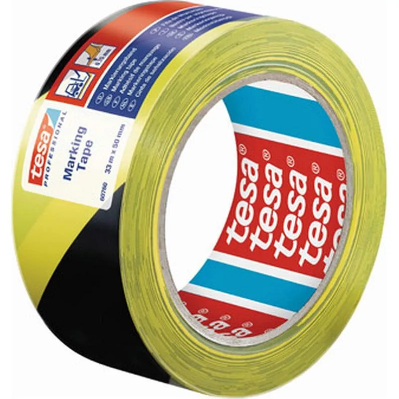 Compra CINTA ADHESIVA SEÑALIZACION TEMPORAL 50 MM X 33 M NEGRA/AMARILLA TESA TAPE 60760-00087-15 al mejor precio