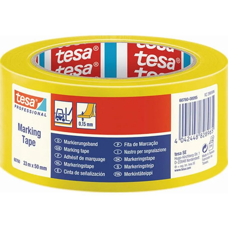 Compra CINTA ADHESIVA SEÑALIZACION TEMPORAL AMARILLO 33 M X 50 MM TESA TAPE 60760-00095-15 al mejor precio