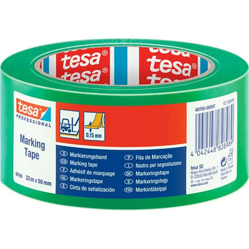 Compra CINTA ADHESIVA SEÑALIZACION TEMPORAL VERDE 33 M X 50 MM TESA TAPE 60760-00097-15 al mejor precio