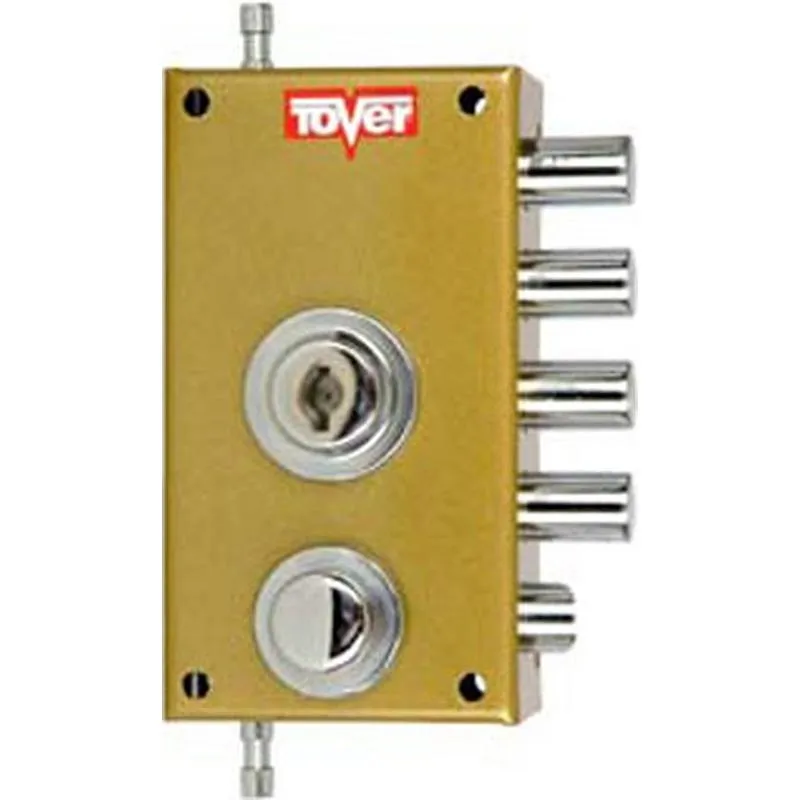 Compra CERRADURA SOBREPONER CON VARILLAS GOLPE Y LLAVE 40/D ESMALTADA ORO TOVER 900P al mejor precio