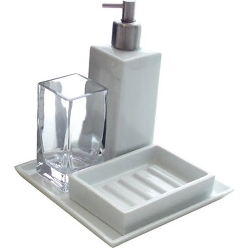 Compra DOSIFICADOR JABON + VASO + PORTACEPILLO CON BANDEJA NON MIT-3015 al mejor precio