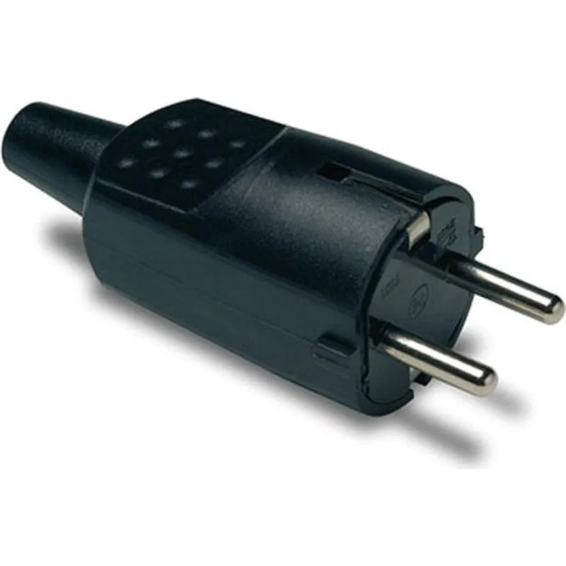 Compra CLAVIJA BIPOLAR 16A GOMA NEGRO FAMATEL 1104 al mejor precio