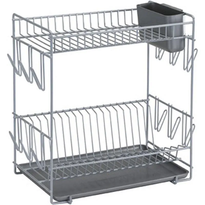 Compra ESCURREPLATOS ACERO PLASTIFICADO GRANDE GRIS SAUVIC 89010 al mejor precio