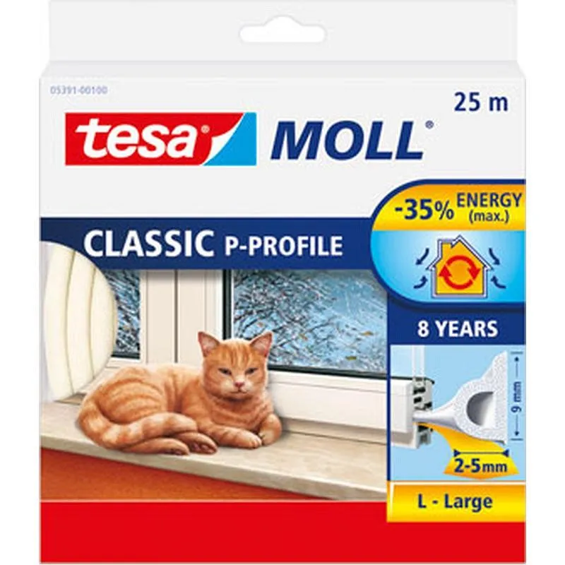 Compra BURLETE CAUCHO PERFIL P BLANCO 25 M X 9 MM TESAMOLL TESA MOLL 05391-00100-00 al mejor precio