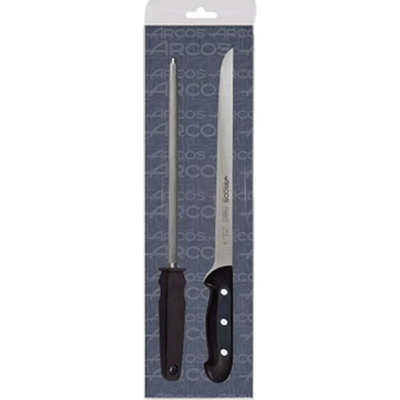 Compra CUCHILLO JAMONERO + CHAIRA ARCOS 0151900 al mejor precio