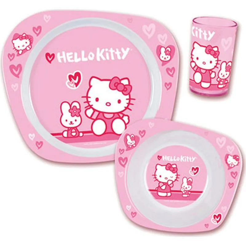 Compra PLATO + BOL + VASO HELLO SET 3 UDS 9635730 al mejor precio